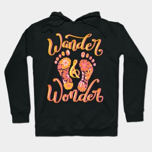 Walking Wander and Wonder Unique Boho Flowers Feet Design Hoodie